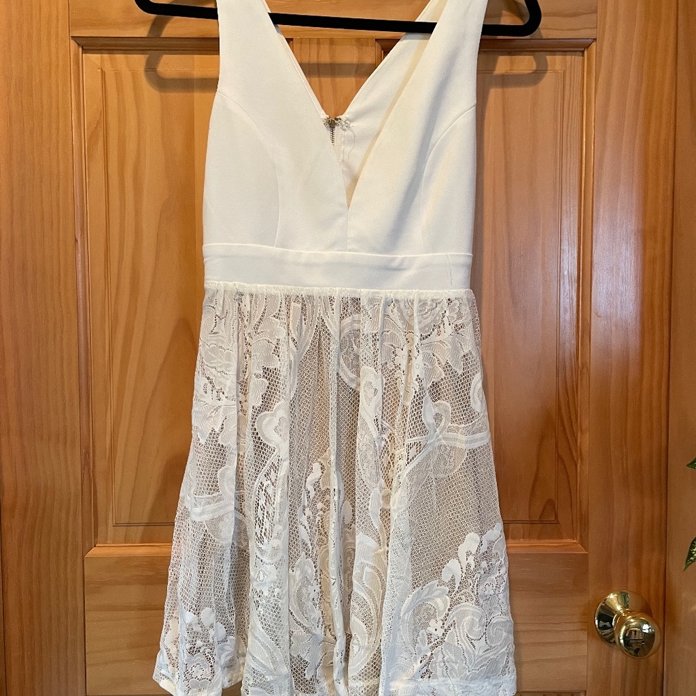 Short white and nude dress